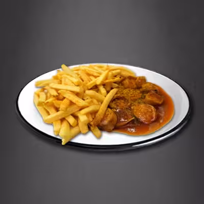 Currywurst mit Pommes frites