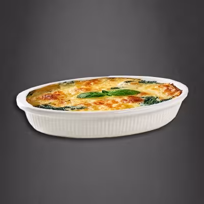 Kartoffelgratin mit Spinat
