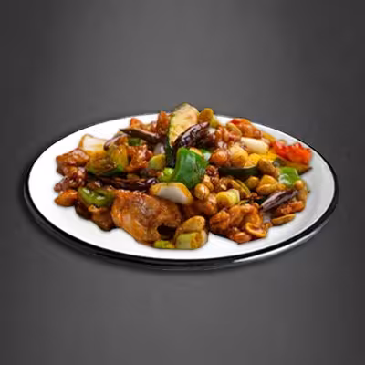 Knusprige.hünerfleich. Knoblauchhoisin-Sauce und Kong Pao.
