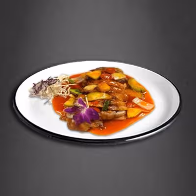 Knusprige Ente mit Gemüse, Ananas und Süß-Sauer-Sauce
