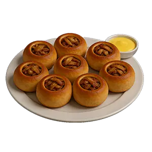 Eurobrötchen mit Drehspießfleisch, sauce nach wahl